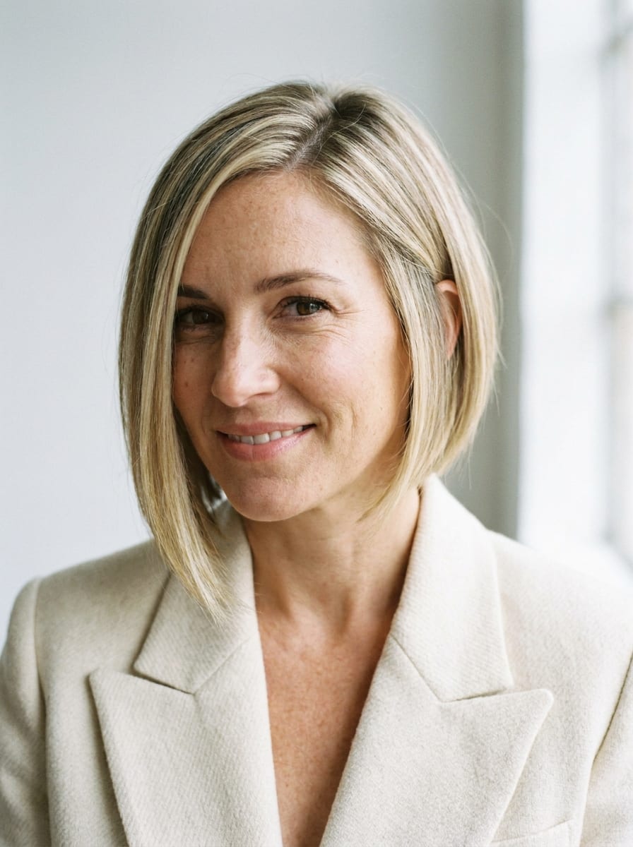 Kurzer asymmetrischer blonder Bob - Kurzer blonder Bob